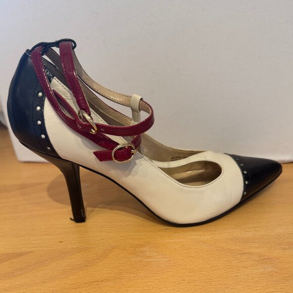 Tahari Brianna T-Strap Spectator Heels - sz 8.5 - Picture 1 of 7